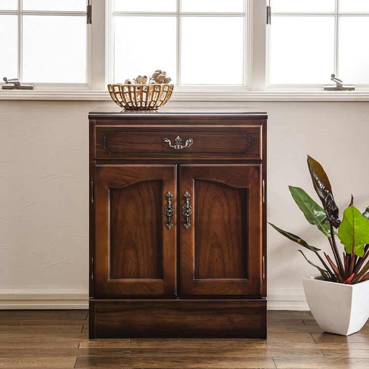 美品】カリモク コロニアル サイドテーブル キャビネット 電話台