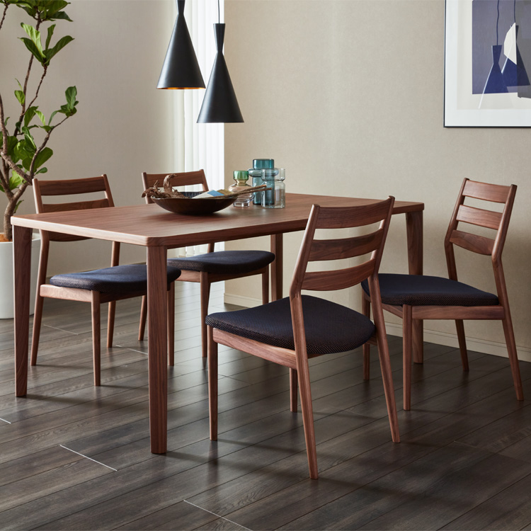 アームレスチェア CW6305 ダークネイビー ウォールナット 通販