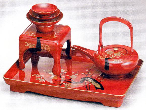 2202】屠蘇器 洗朱 枠足 松竹梅