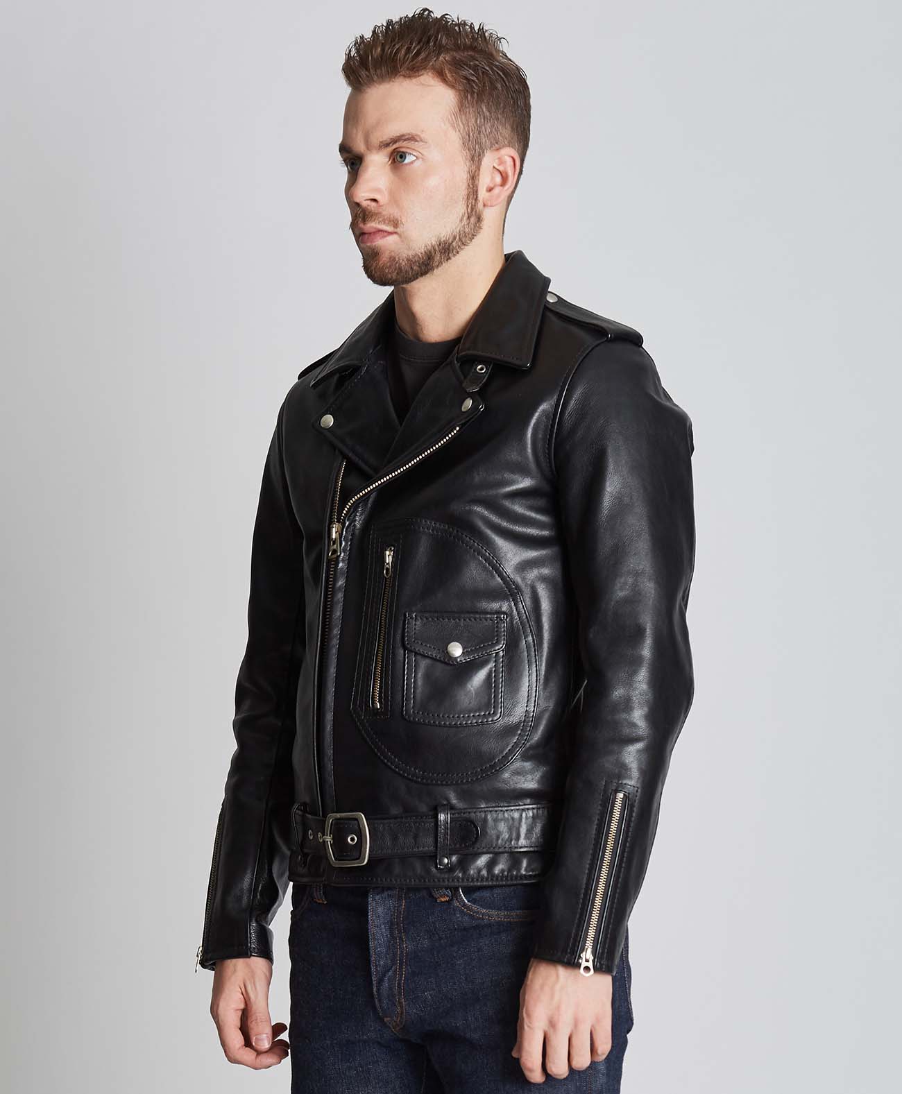 KADOYA / ダブルライダースジャケット/L/牛革/ブラック 革ジャン