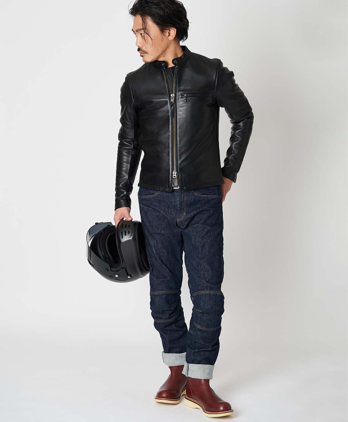 Leather jacket tight double leather jacket | Kadoya official