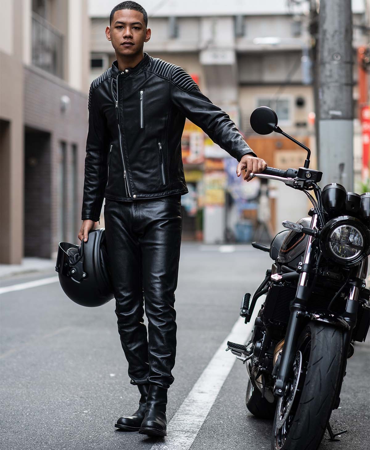 Leather jacket semi-double leather jacket | Kadoya official online