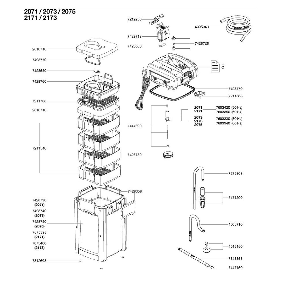 Eheim Pro 3 Ultra G65 - 2071 Canister Filter Parts - Canister Filters