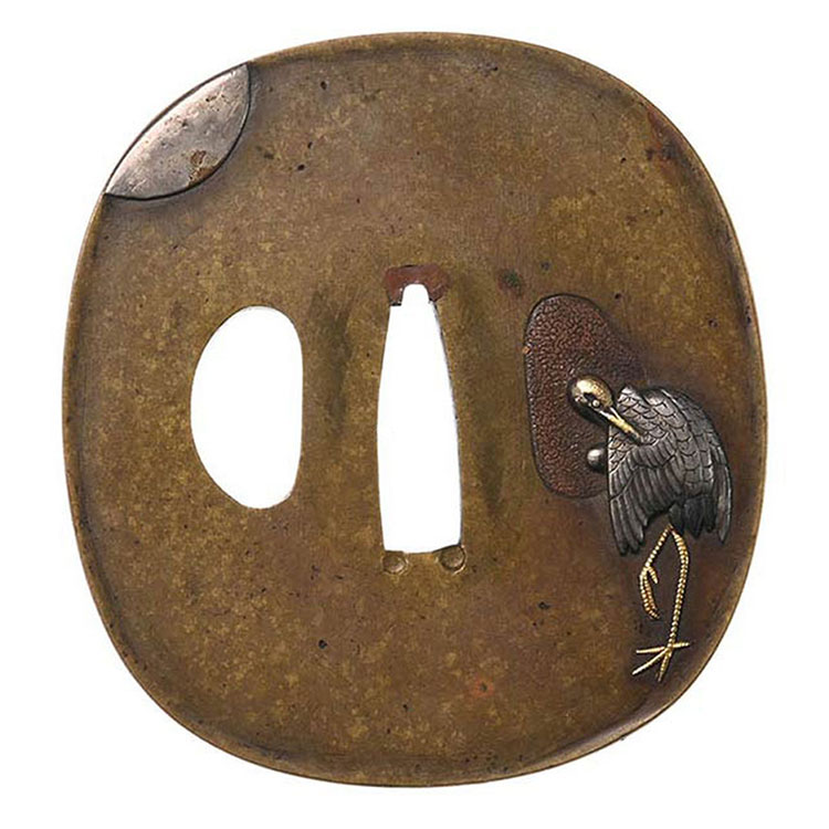 時代名品 浄明軒 鈴木容光刻 閻魔舌抜き図大鍔 鐔 日本刀 刀装具 刀剣