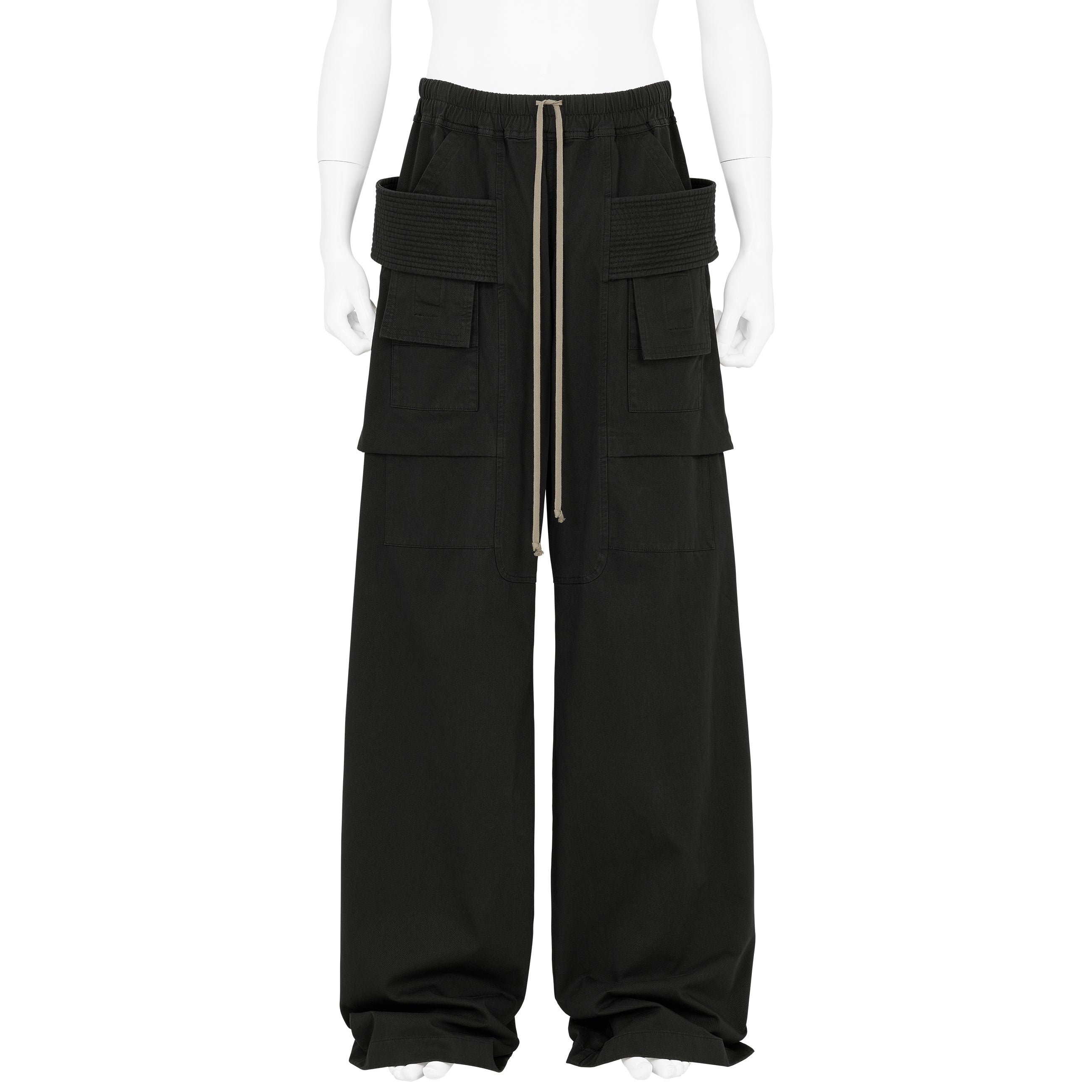 DRAWSTRINGS CREATCH WIDE CARGO PANT BLACK - RICK OWENS DRKSHDW