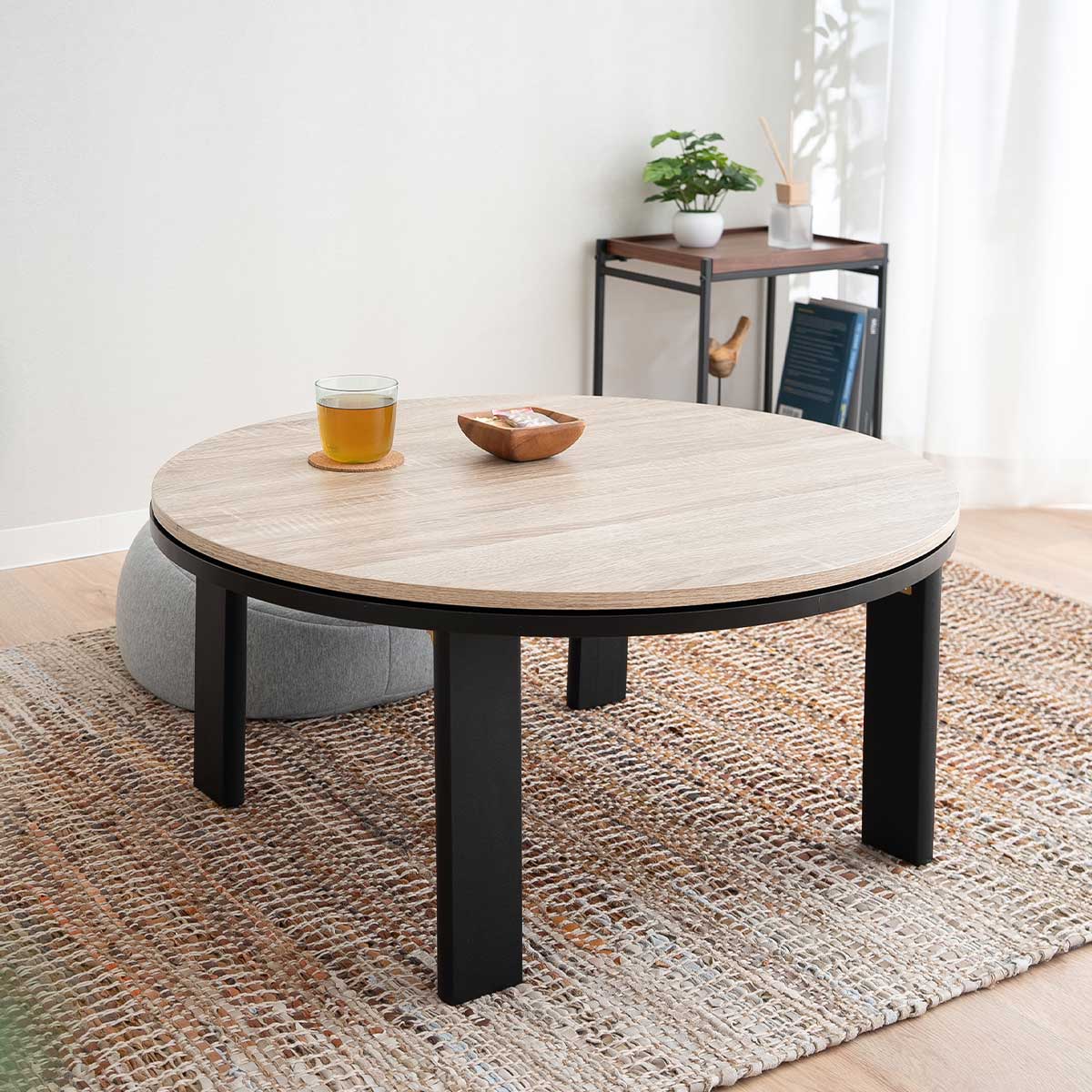 unicoメッテ円形こたつテーブルとunico円形こたつ掛け布団セット unico