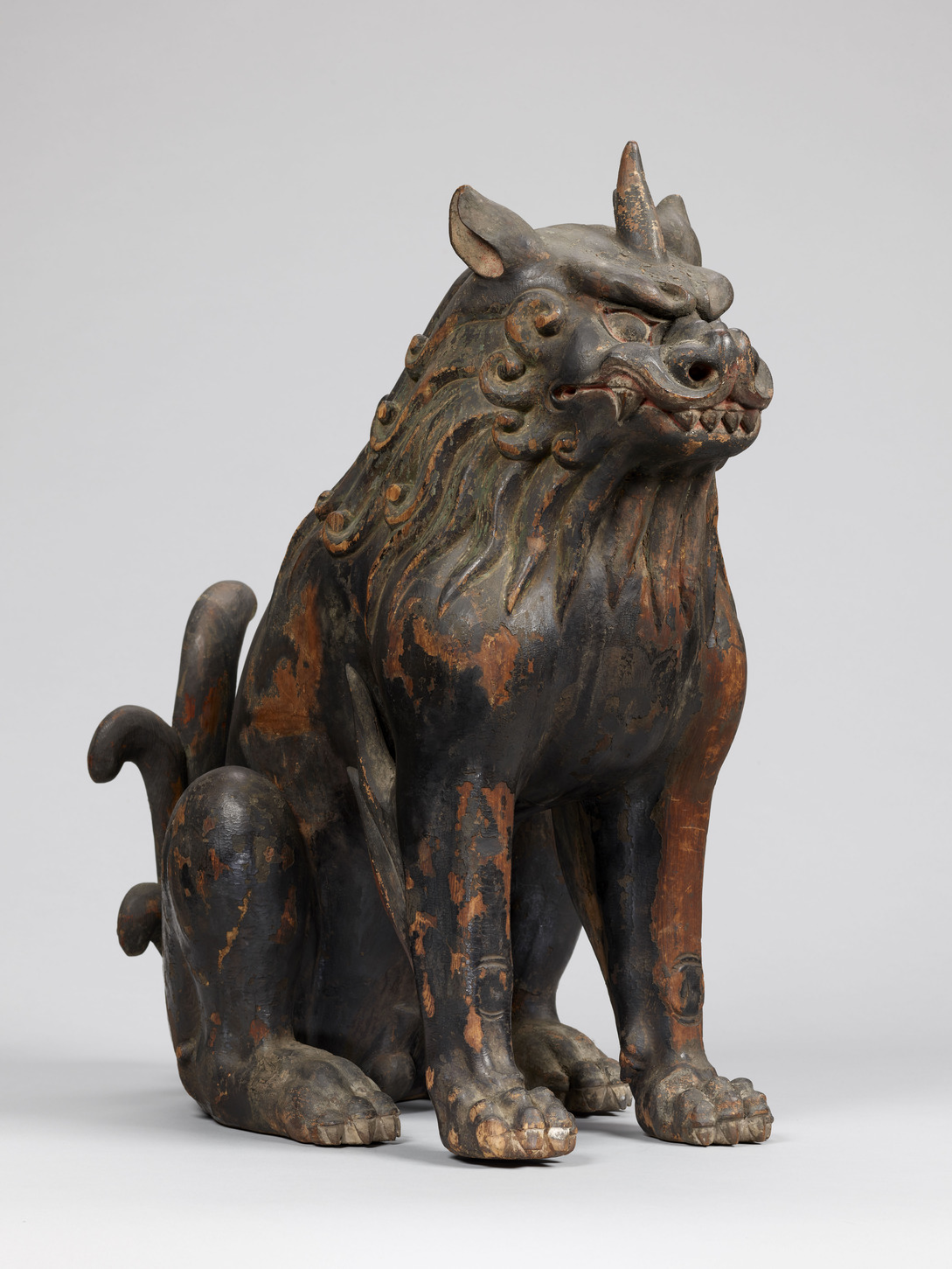 置物□狛犬一対 飴釉（江戸期）享保4年 己亥 奉納 獅子