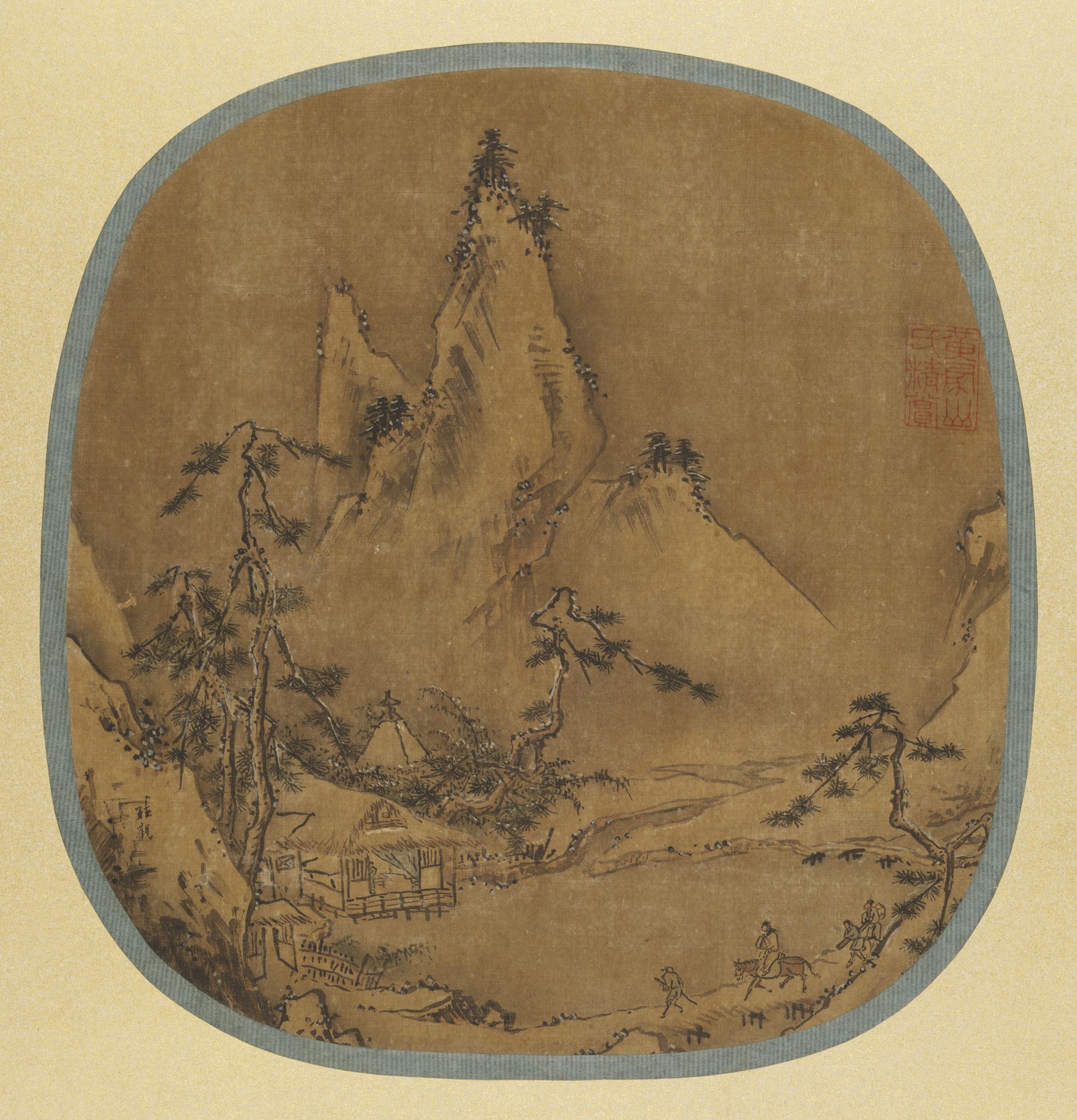 真作】秋皓/嵐峡山水図/掛軸/名家伝来/AA-872 真作】