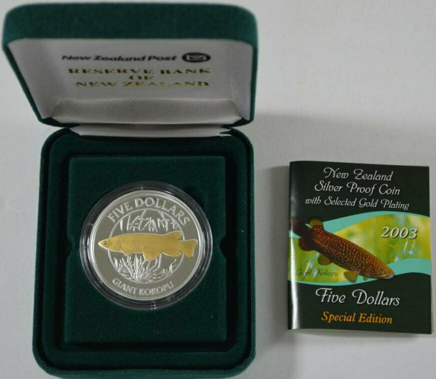 ジャイアントココプ 5ドル銀貨 2003年発行 ニュージーランド準備銀行