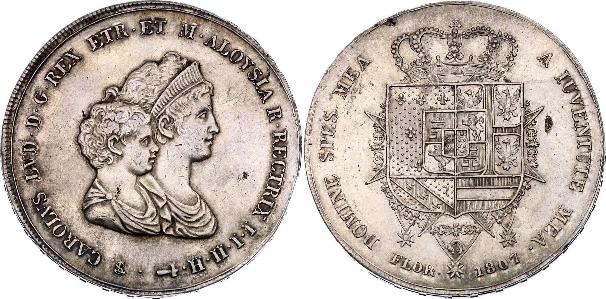 た*ろ様 1807年イタリア エトルリア王国10リラ銀貨フィレンツェ