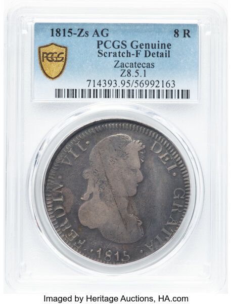 8 Reales - Ferdinand VII (Zacatecas - Royalist Coinage) - State of