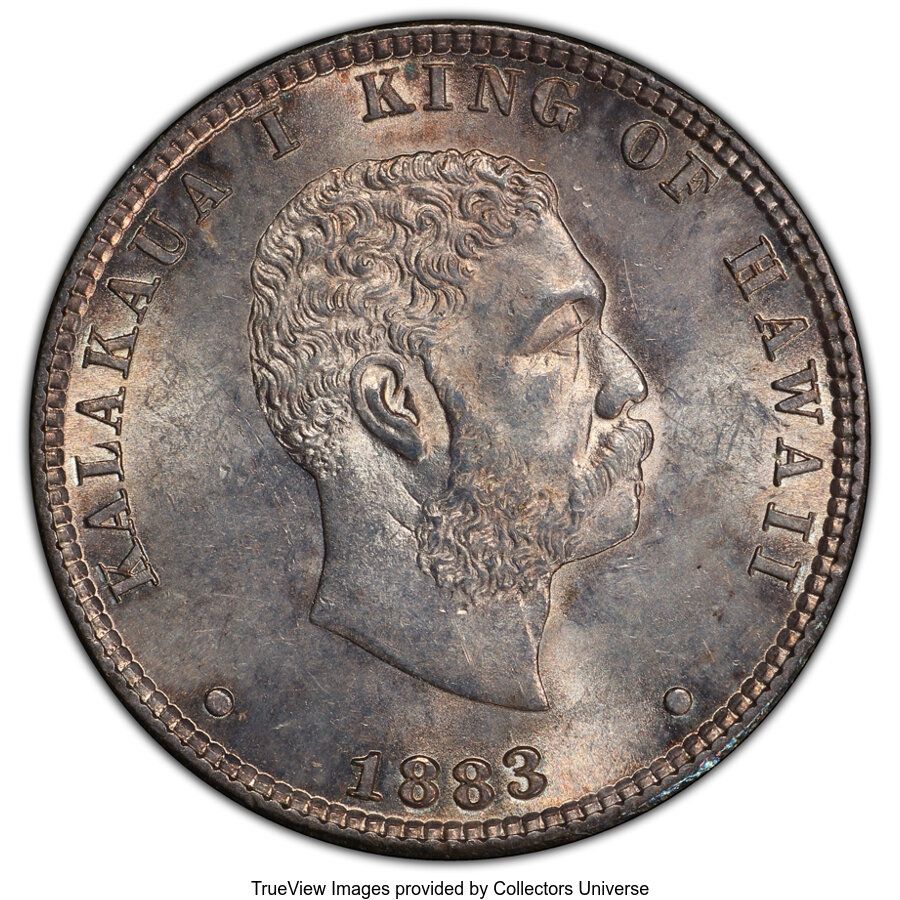 ◇ハワイ銀貨 1883年 1/4ドル◇カラカウア1世 KALAKAUA I KING OF