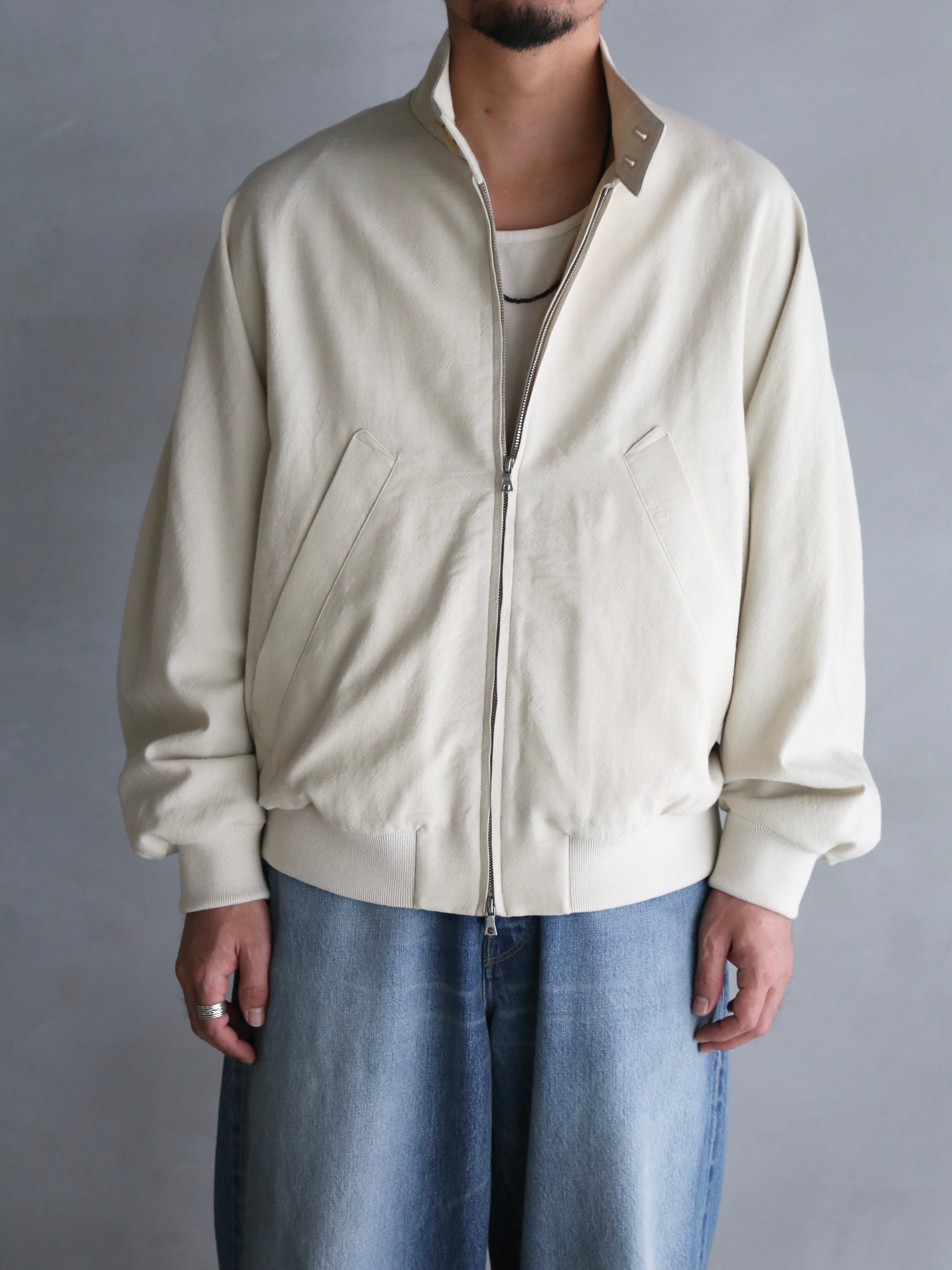 blurhms】Wool Gabardine Harrington Jacket (Mens) – End on End.