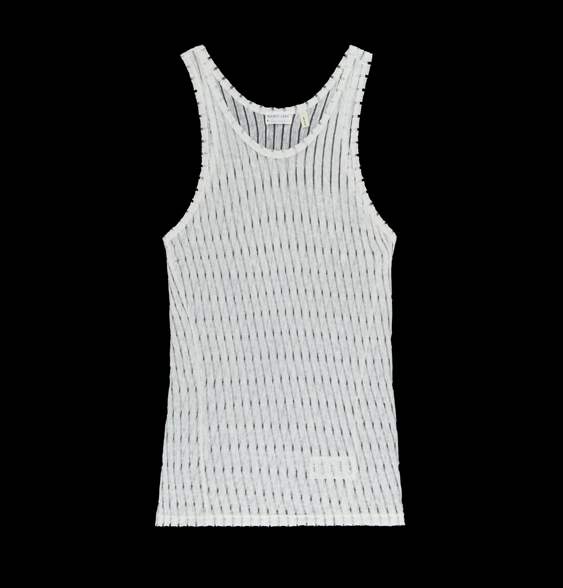 Helmut Lang 2000 Transparent Stripe Linen Jersey Tank Top with HL