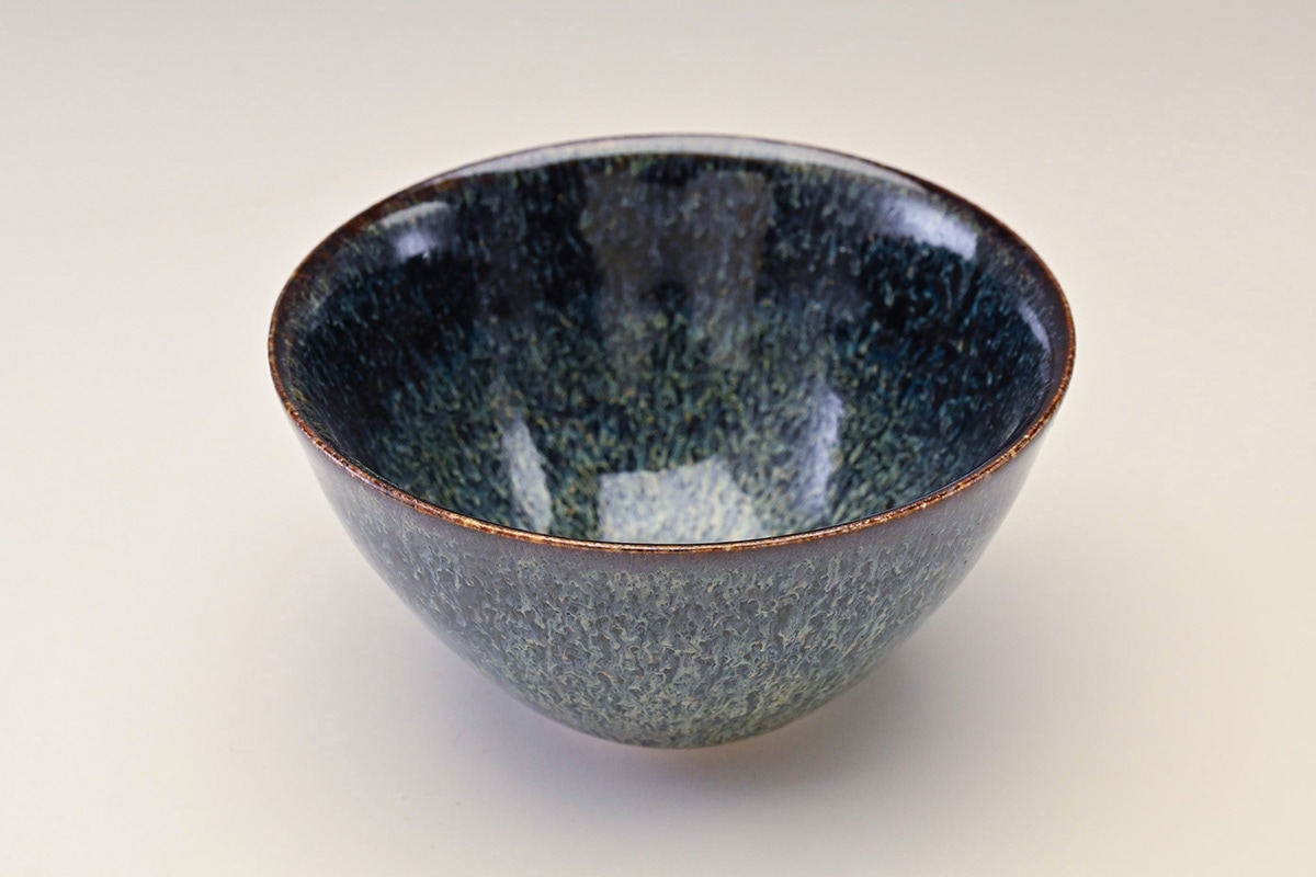 木村盛和 木葉天目 ぐい呑 陶芸家 作家物 木村盛和 木の葉天目 盃