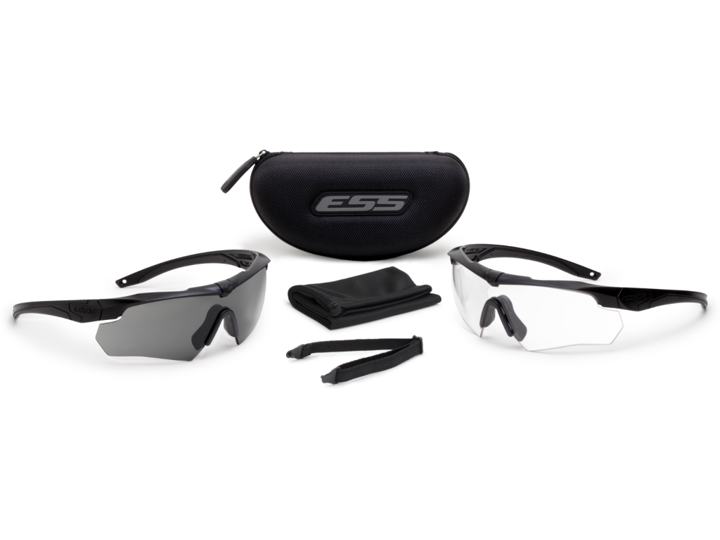 Crossbow Matte Black x2 w/Clear & w/Smoke Gray | ESS EyePro