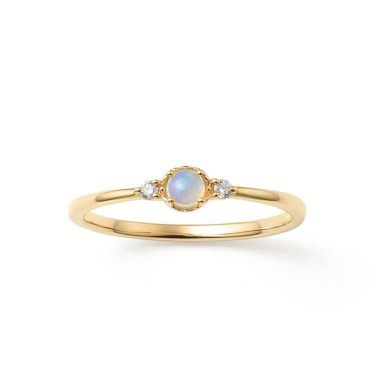 Garden】10月誕生石 K10 イエローゴールド オパール リング（指輪