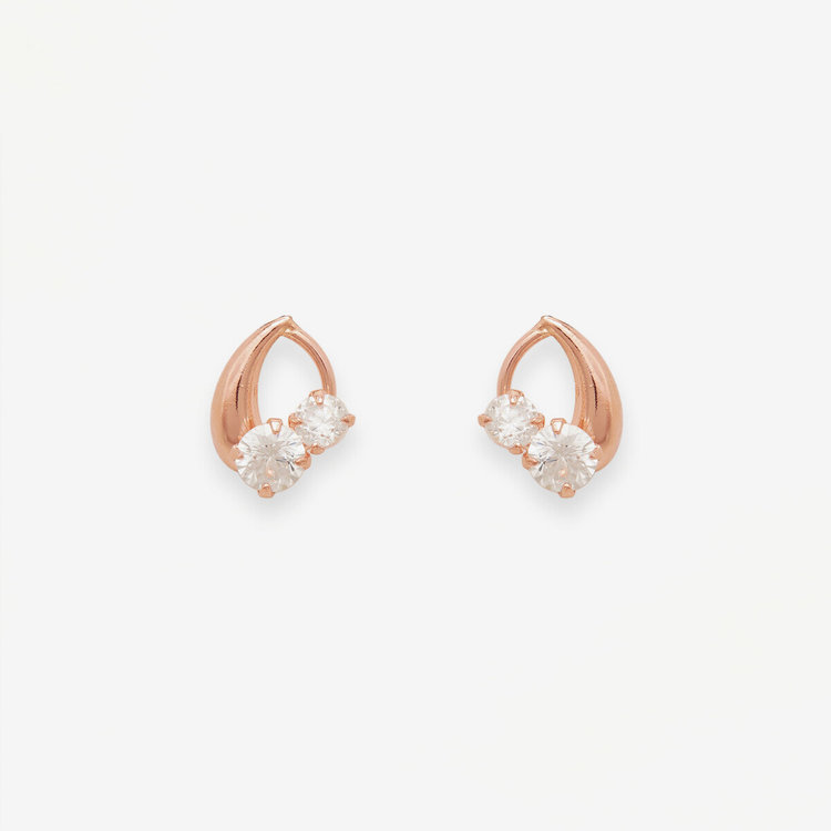Ear Jewelry】K10 ピンクゴールド キュービックジルコニア しずく