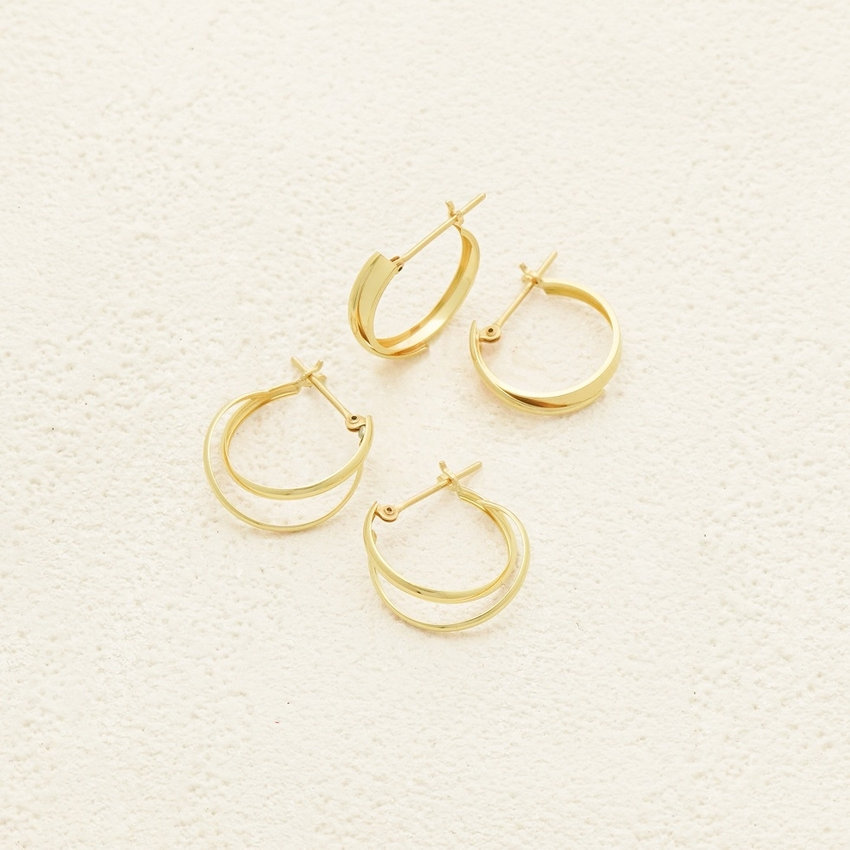 K10イエローゴールド フープ ピアス｜BLOOM（ブルーム）公式通販