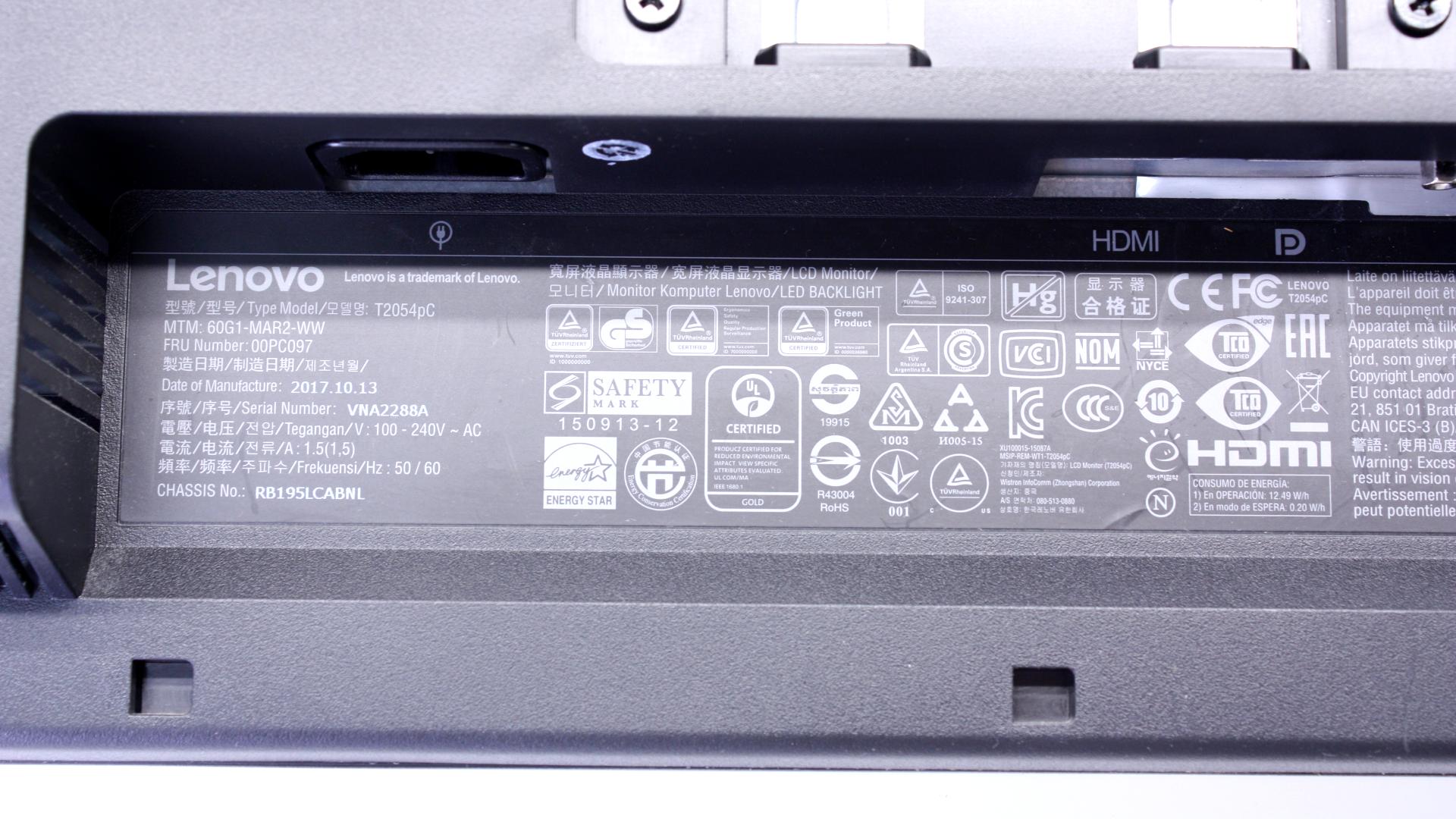 Lenovo ThinkVision T2054p 19.5