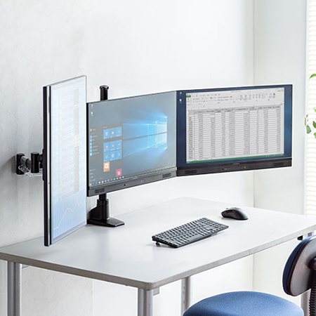 モニターアーム(3画面・トリプルディスプレイ・クランプ・上下左右高さ