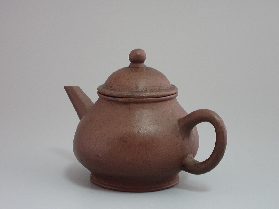 中国美術 朱泥急須 漢詩山水紋刻 後手急須 煎茶道具 紫砂壷 茶器 中國古玩