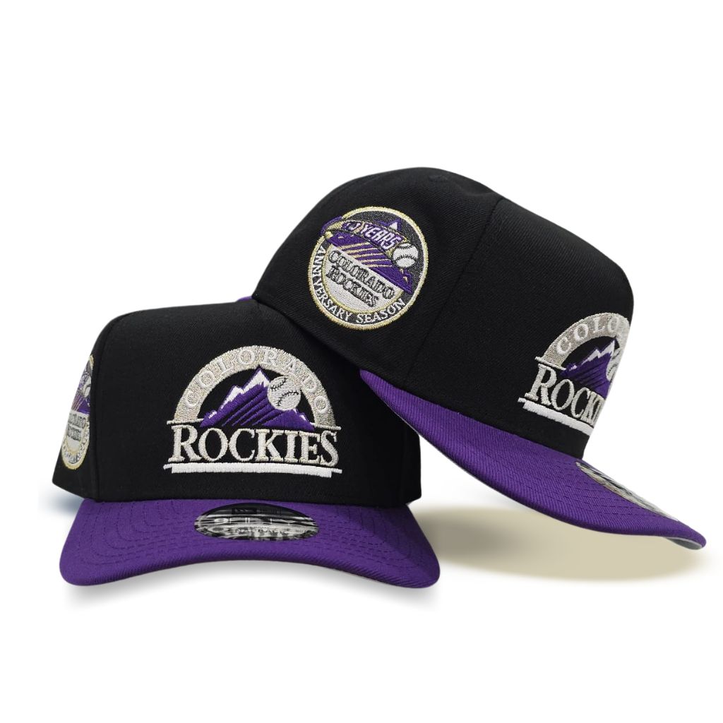 Black Colorado Rockies Curved Purple Brim Gray Bottom 10 Years