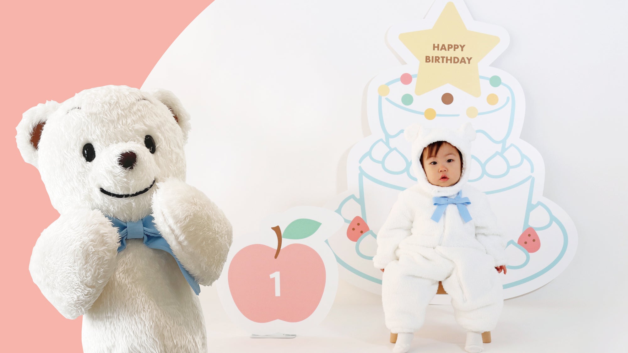 美品 ファミリア☆デニム セーラー ワンピース クマ刺繍 90