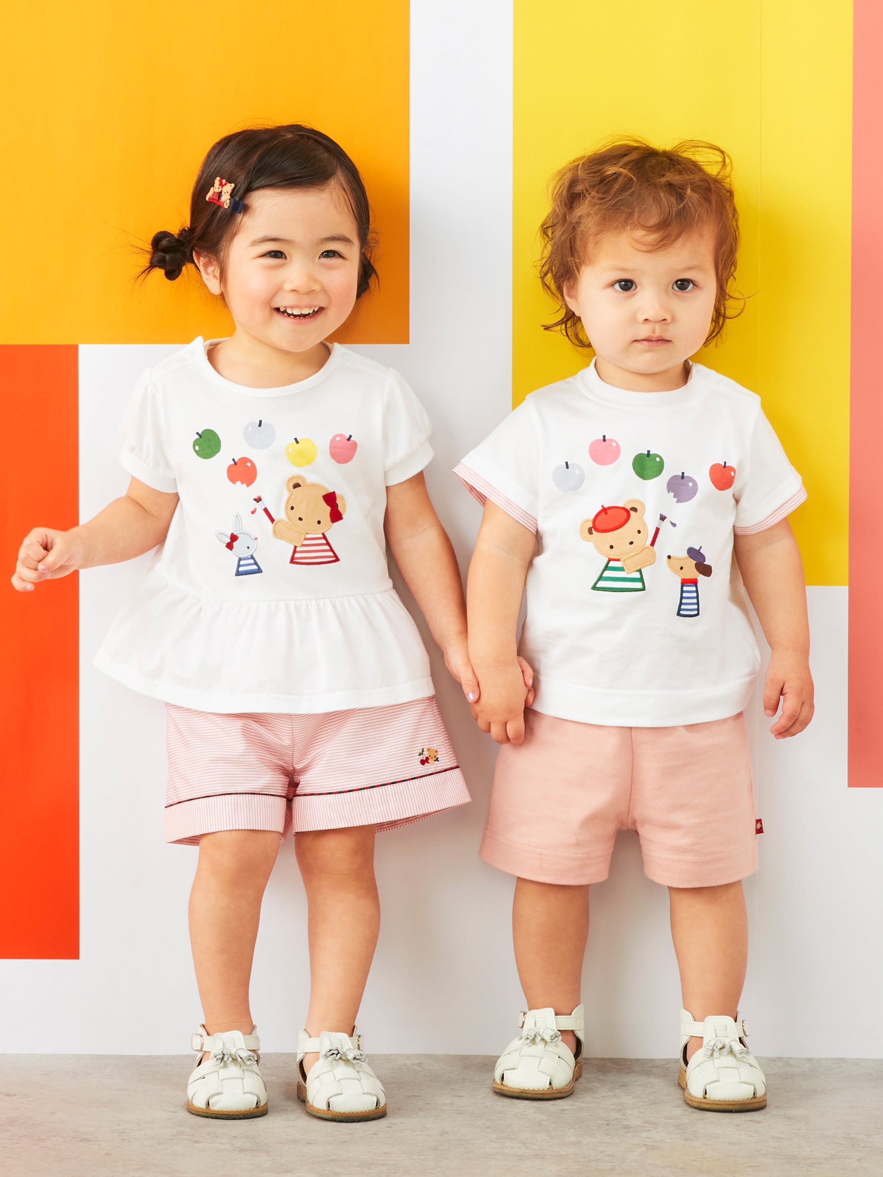 ファミリアリバティTシャツ90 ハーフパンツ80 2点セット