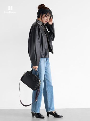 バルーンヘムフェイクレザージャケット - Vin - Vin｜YAMADAYA STORE