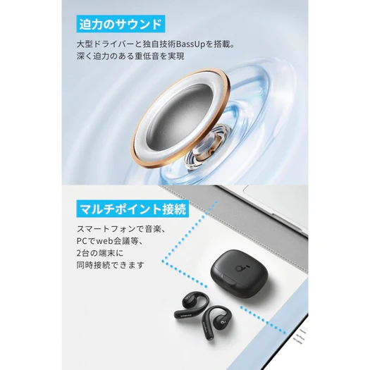 レンタル] Anker Soundcore AeroFit Pro オープンイヤー型ワイヤレス