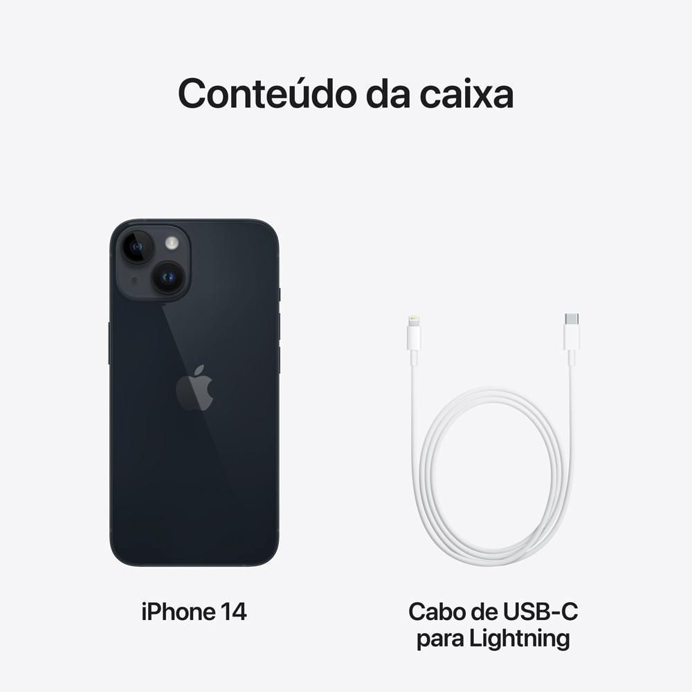 iPhone 14 Apple (128GB) Meia-noite, Tela de 6,1