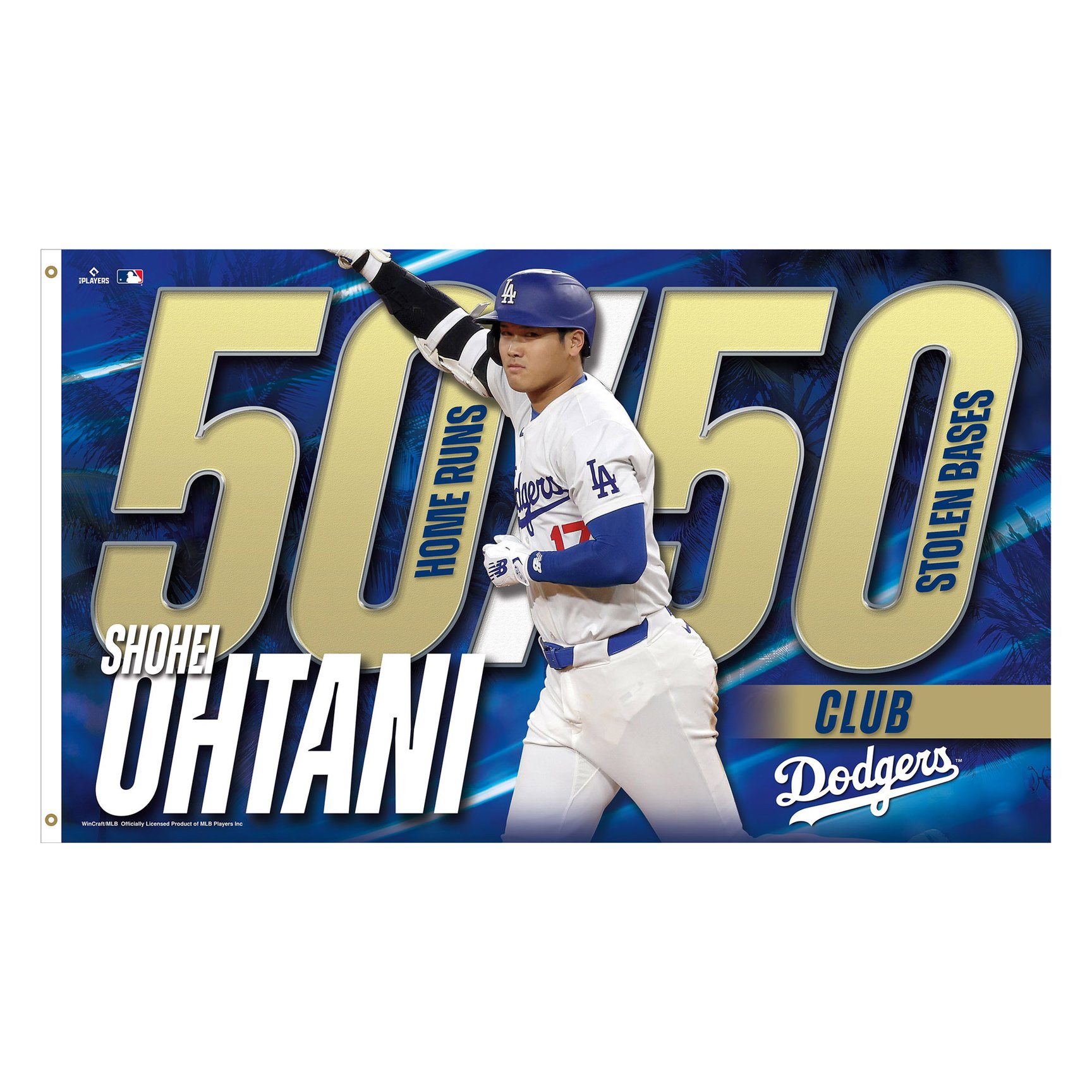 大谷翔平が「50本塁打-50盗塁」の快挙達成、記念のTシャツやグッズが発売