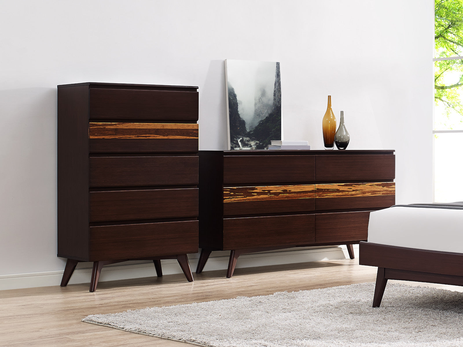 Azara Mid-Century Solid Bamboo 5-Drawer Chest Canada – Fawcett