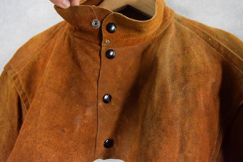 ブラウン 茶色 スエードレザー 茶色 革ジャン 溶接工 ワークジャケット