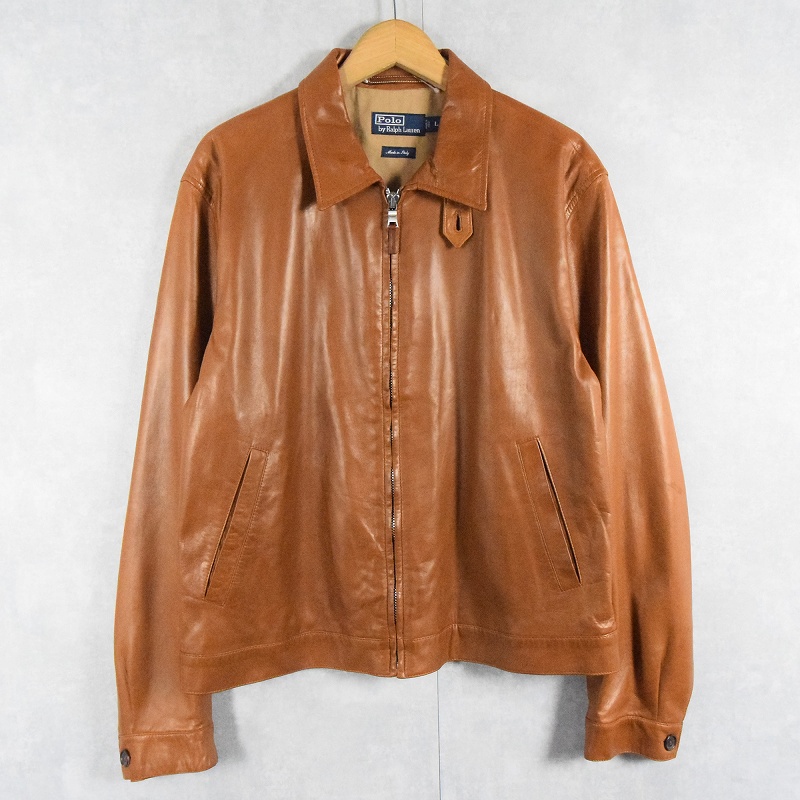 ポロラルフローレン イタリア製 レザースイングトップ 茶色 ブラウン