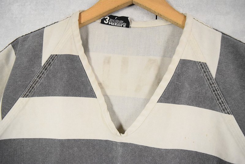 囚人 プルオーバーシャツ Vネック ボーダー柄 │ヴィテージ古着屋Feeet