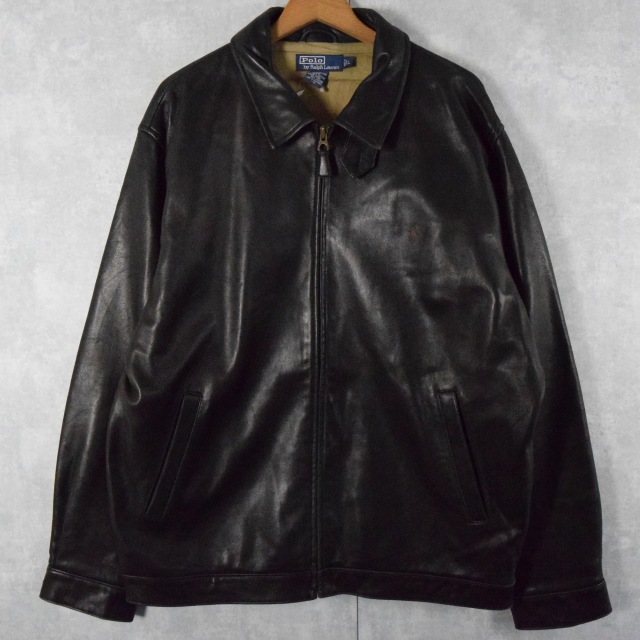 極美品/現行/定価14万円】ラルフローレン ラムレザー シングル ライダース