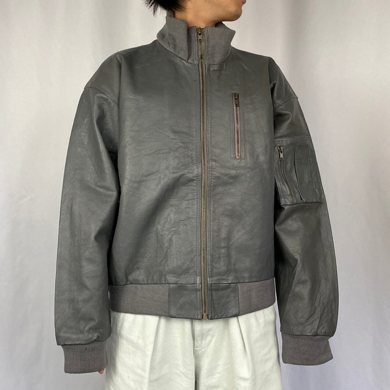 80s 80年代 ドイツ軍 ジャーマンミリタリー レザージャケット 革ジャン