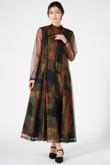 Ameri VINTAGE アート柄ブルードレス (M) をレンタル - 結婚式