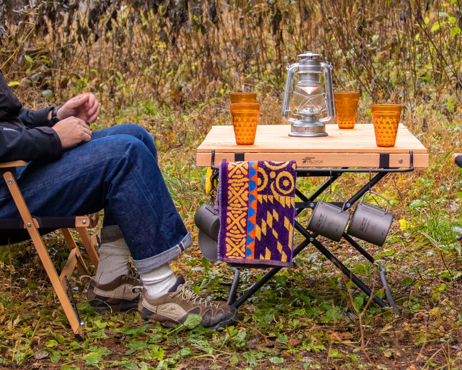 FIELDOOR（フィールドア） | ウッドロールトップテーブル スチールレッグ