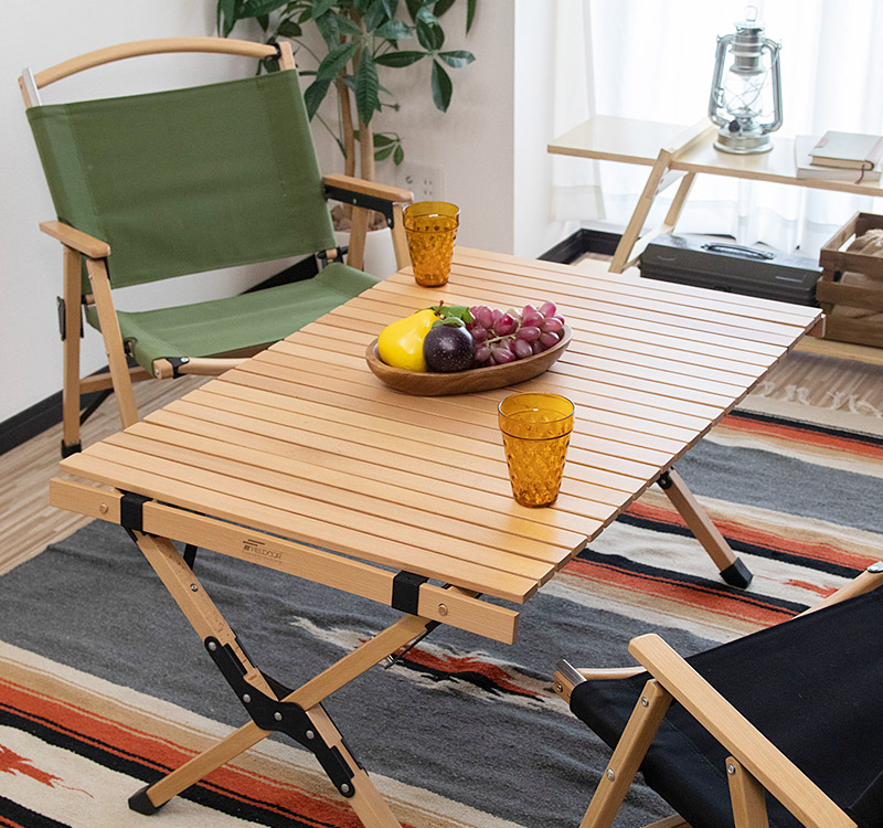 peace park ブラウン ロールウッドテーブル ロールトップテーブル WOOD