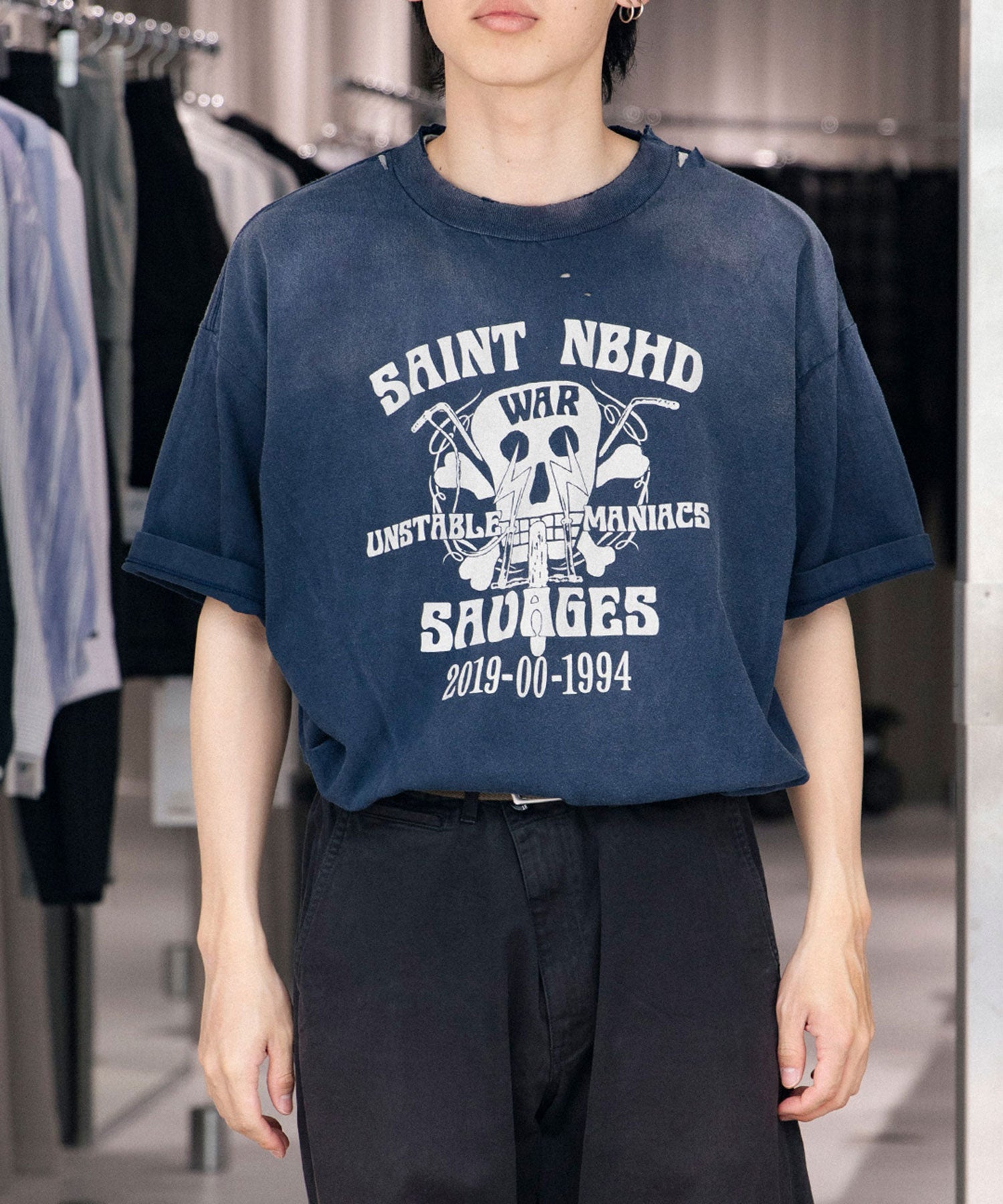 SAINT Tシャツ ダークグレー グレー（灰色）系 Saint Mxxxxxx(セント