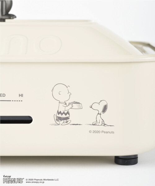 PEANUTS コンパクトホットプレート セラミックコート鍋セット エクリュ