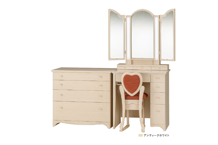 プリティカチェストセット/三面鏡収納 【国内最大級ドレッサー専門店