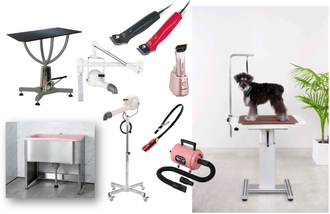 トリミングテーブル トリミング台 ブルー 小型犬 リード付き 【公式通販】