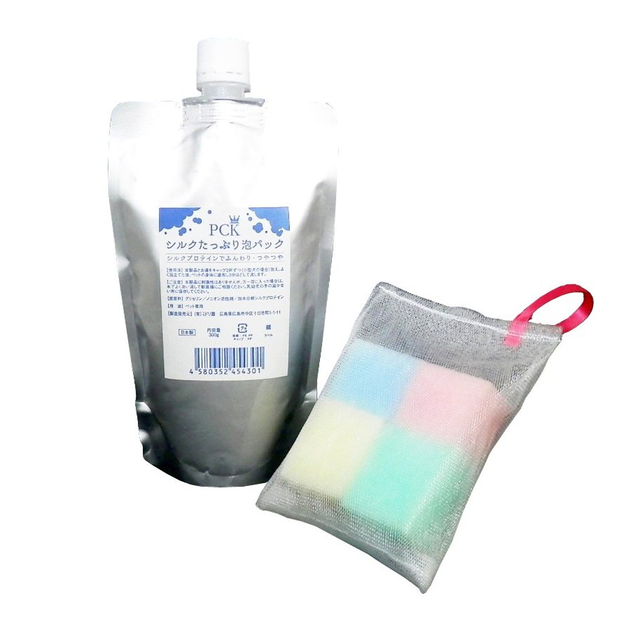 PCK シルクたっぷり泡パック300g（泡立てネット付）ペット用