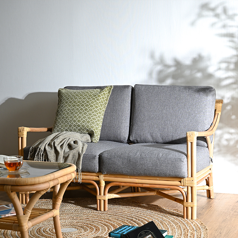 カザマ 風間 ラタンソファ 二人掛け