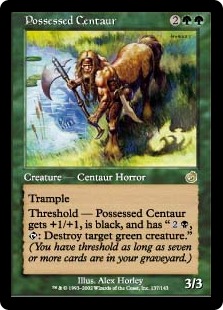 Foil】《取り憑かれたケンタウルス/Possessed Centaur》[TOR] 緑R
