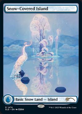 1474)□フルアート□《冠雪の島/Snow-Covered Island》[SLD] 土地